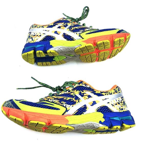 Asics Gel Noosa Tri 10 Blue Neon Green Womens 7 - Picture 6 of 8